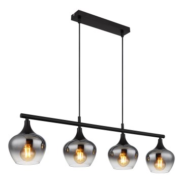 Globo - Lampadario a sospensione con filo 4xE27/40W/230V nero
