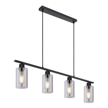 Globo - Lampadario a sospensione con filo 4xE27/60W/230V nero