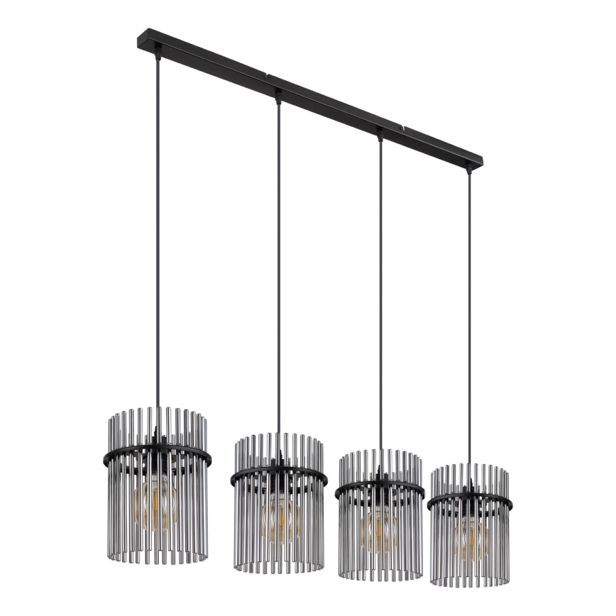 Globo - Lampadario a sospensione con filo 4xE27/60W/230V nero