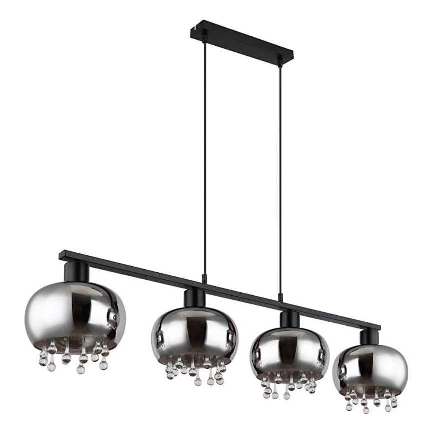 Globo - Lampadario a sospensione con filo 4xE27/9W/230V nero