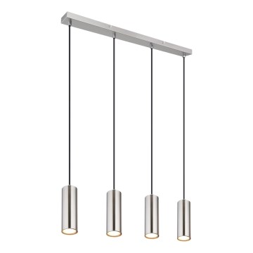 Globo - Lampadario a sospensione con filo 4xGU10/35W/230V cromo opaco