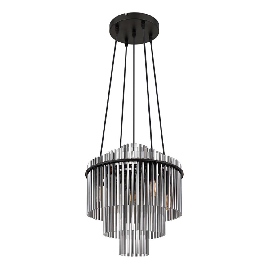 Globo - Lampadario a sospensione con filo 5xE14/40W/230V nero