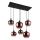 Globo - Lampadario a sospensione con filo 6xE27/40W/230V marrone/fumé