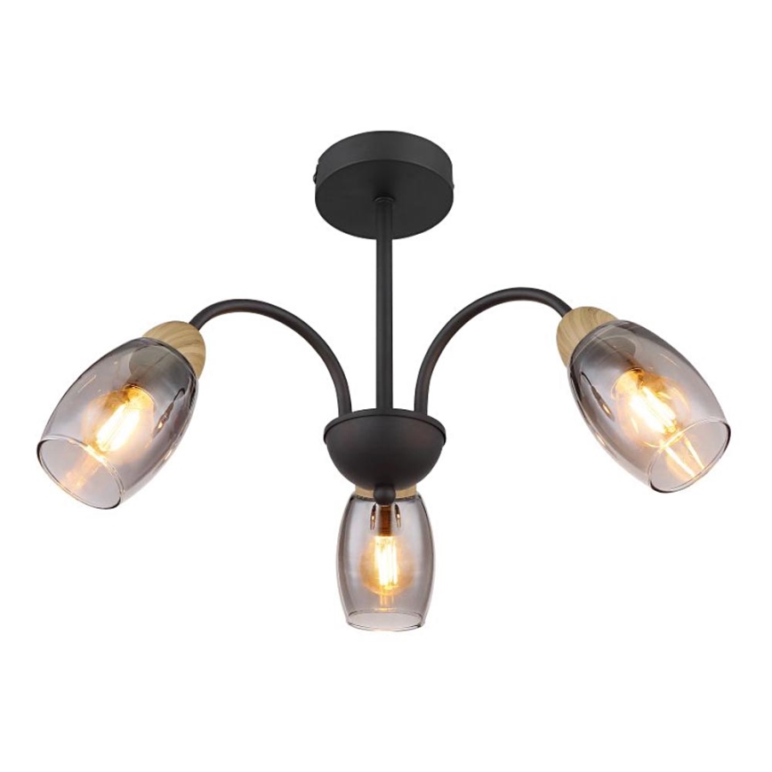 Lampada A Sospensione In Stile Industriale Con Paralume In Stile Americano Base E27/E26, Lampadario In Legno Con Decoro A Testa Singola Lampade Da