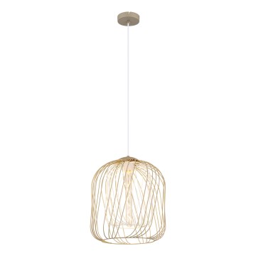 Globo - Lampadario a sospensione su cavo 1xE27/40W/230V Ø 35 cm beige/bianco