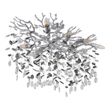Globo - Lampadario a stelo 7xE14/40W/230V argento