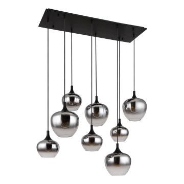 Globo - Lampadario con cavo 8xE27/40W/230V nero