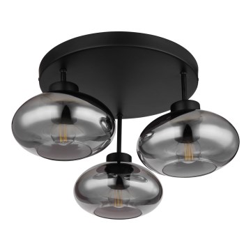 Globo - Lampadario da soffitto a montaggio superficiale 3xE27ILLU/40W/230V nero