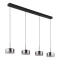 Globo - Lampadario LED a sospensione con cavo LED/24W/230V nero/fumé