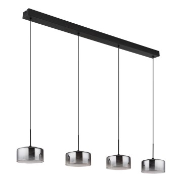 Globo - Lampadario LED a sospensione con cavo LED/24W/230V nero/fumé