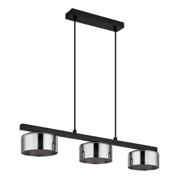Globo - Lampadario LED a sospensione con filo 3xGX53/6W/230V fumé/nero