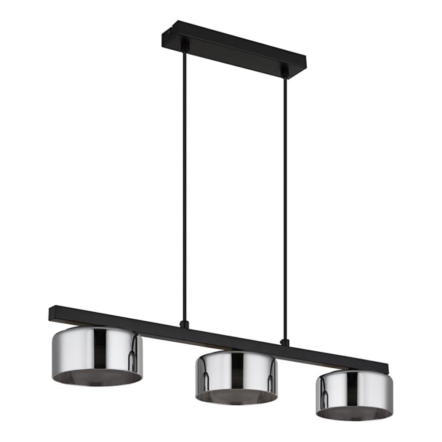 Globo - Lampadario LED a sospensione con filo 3xGX53/6W/230V fumé/nero