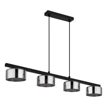 Globo - Lampadario LED a sospensione con filo 4xGX53/6W/230V fumé/nero