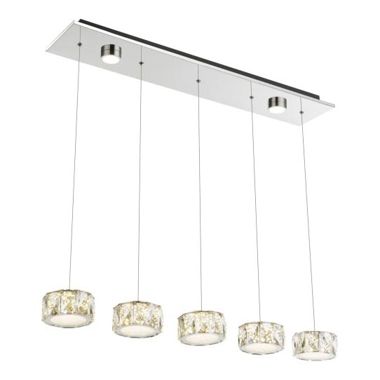 Globo - Lampadario LED a sospensione con filo LED/52W/230V 4000K cromo lucido/limpido