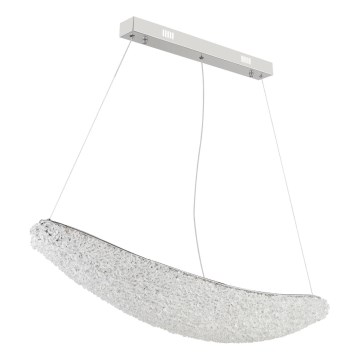 Globo - Lampadario LED dimmerabile a sospensione con cavo LED/40W/230V 2700-6000K cromo lucido + telecomando