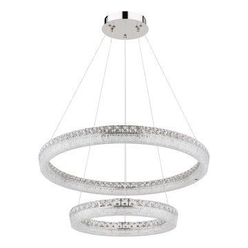 Globo - Lampadario LED dimmerabile a sospensione con cavo LED/72W/230V 2700-6000K trasparente + telecomando