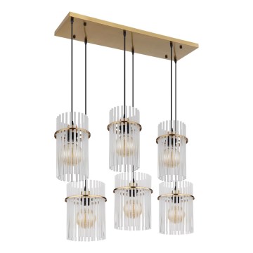 Globo - Lampadario su cavo 6xE27/60W/230V dorato