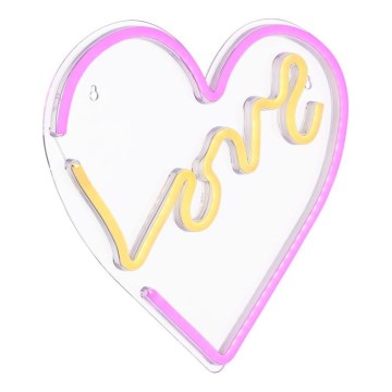 Globo - LED Decorazione murale al neon LED/3W/USB cuore