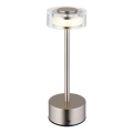 Globo - LED Lampada da tavolo touch ricaricabile e dimmerabile LED/2,5W/3,7V 2700/4000/6500K 1800mAh cromo opaco