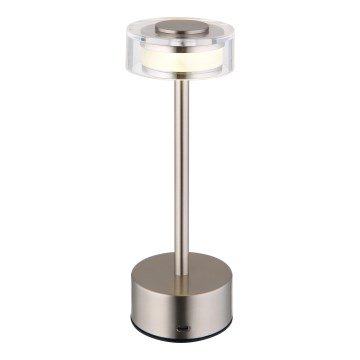 Globo - LED Lampada da tavolo touch ricaricabile e dimmerabile LED/2,5W/3,7V 2700/4000/6500K 1800mAh cromo opaco