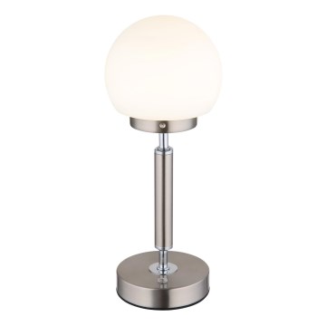 Globo - LED Lampada da tavolo touch ricaricabile e dimmerabile LED/2,5W/5V 1800mAh 2700/4000/6500K cromo opaco