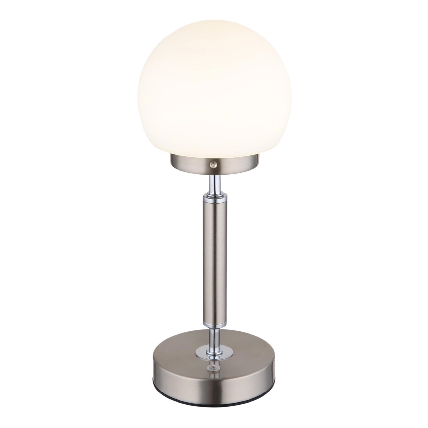 Globo - LED Lampada da tavolo touch ricaricabile e dimmerabile LED/2,5W/5V 1800mAh 2700/4000/6500K cromo opaco