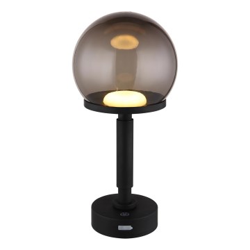 Globo - LED Lampada da tavolo touch ricaricabile e dimmerabile LED/2,5W/5V 1800mAh 2700/4000/6500K nero