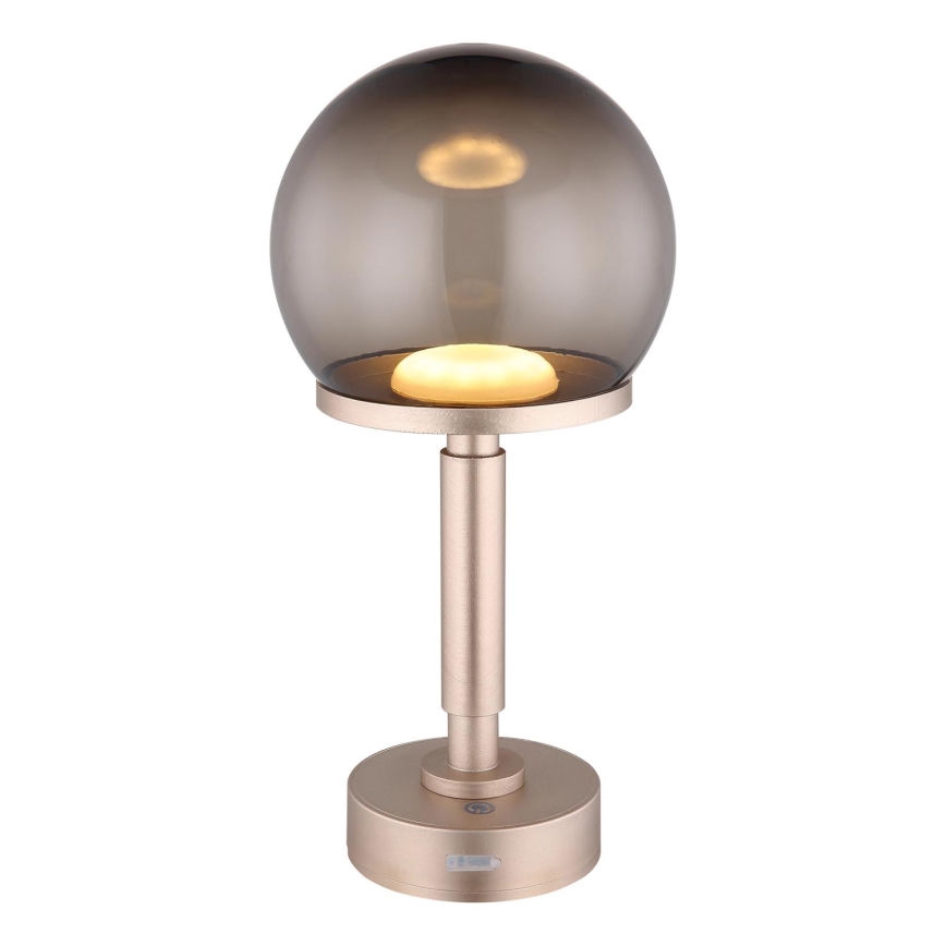 Globo - LED Lampada da tavolo touch ricaricabile e dimmerabile LED/2,5W/5V 1800mAh 2700/4000/6500K Oro rosa