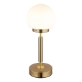 Globo - LED Lampada da tavolo touch ricaricabile e dimmerabile LED/2,5W/5V 1800mAh 2700/4000/6500K ottone
