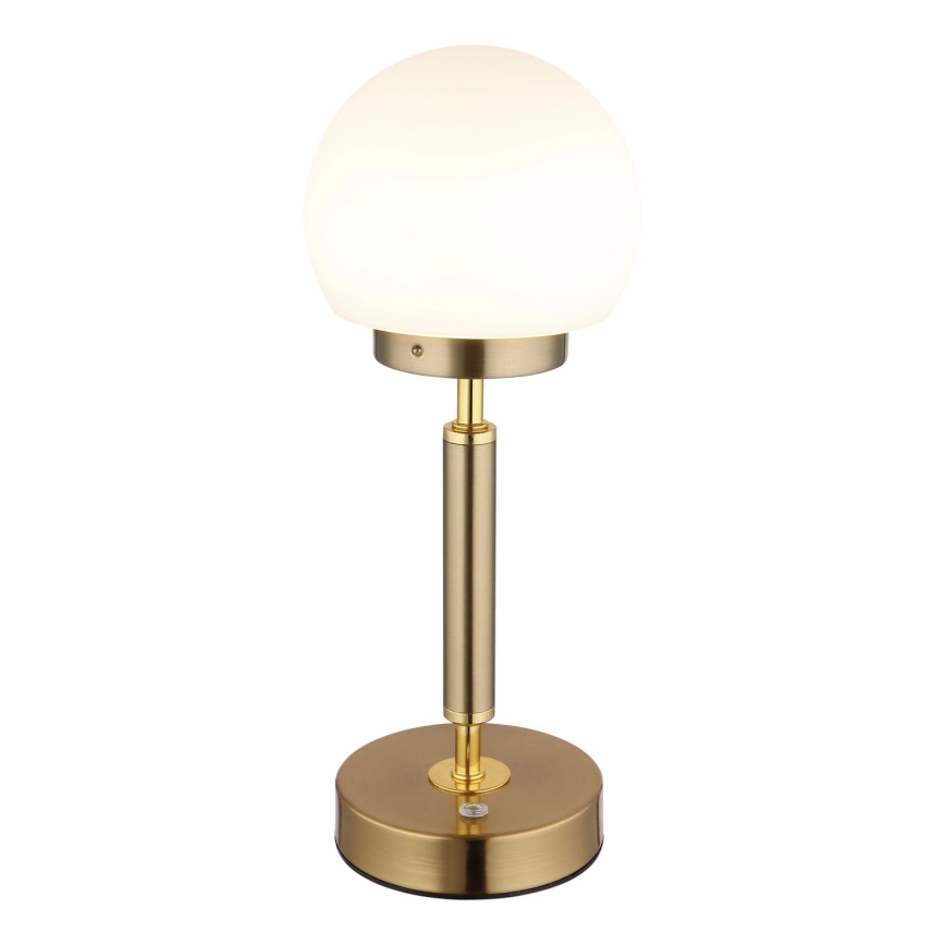 Globo - LED Lampada da tavolo touch ricaricabile e dimmerabile LED/2,5W/5V 1800mAh 2700/4000/6500K ottone