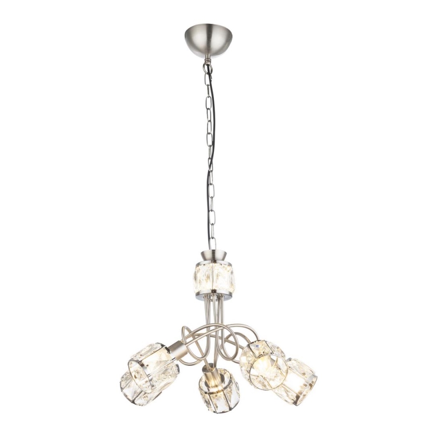 Globo - LED Lampadario a sospensione con catena 5xE14/40W/230V + LED/5W