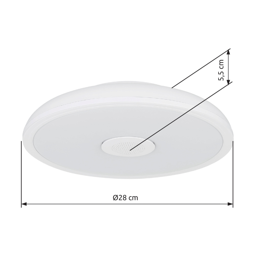 Globo - LED RGBW Lampada da bagno dimmerabile con altoparlante LED/18W/230V 3000-6500K IP44 + telecomando