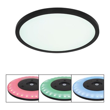 Globo - LED RGB Plafoniera dimmerabile da bagno LED/18W/230V 3000-6000K + telecomando IP44 nero
