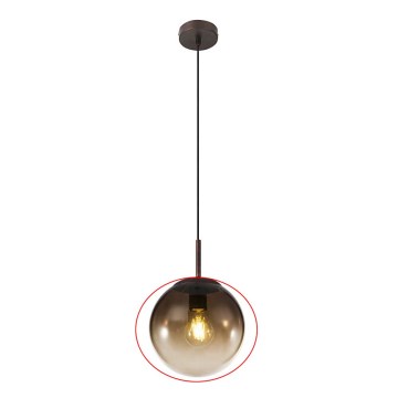 Globo - Paralume di ricambio per lampadario Ø 20 cm, marrone fumé