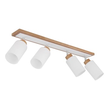 Globo - Plafoniera con 4 faretti 4xE27/60W/230V, rovere/bianco