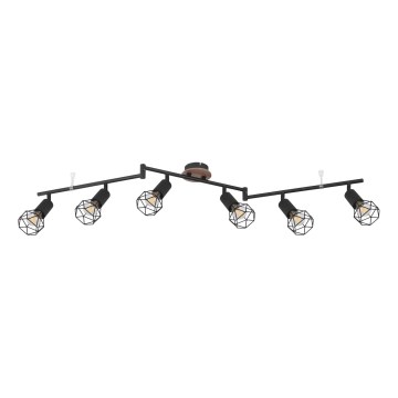 Globo - Plafoniera con 6 faretti 6xE14/40W/230V nero/marrone