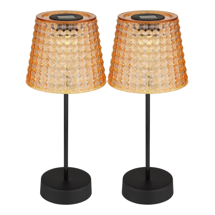 Globo - SET 2x Lampada LED solare LED/0,06W/3V IP44 40 mAh arancione