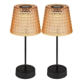 Globo - SET 2x Lampada Solare LED LED/0,06W/3V IP44 40 mAh arancione