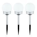 Globo - SET 3x Lampada LED solare LED/0,06W/3V 4000K diametro 10 cm IP44