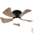 Globo - Ventilatore a soffitto dimmerabile LED/10W/230V 3000-6500K marrone + telecomando
