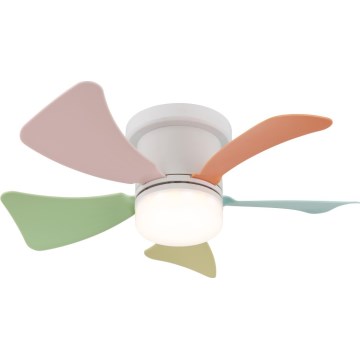 Globo - Ventilatore da soffitto dimmerabile con LED, 10W, 230V, 3000–6500K, multicolore + telecomando