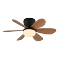 Globo - Ventilatore da soffitto dimmerabile LED/5W/230V 2700-6500K marrone + telecomando