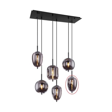 Globo - Vetro di ricambio per lampadario BLACKY E14, nero, Ø 15,8 cm