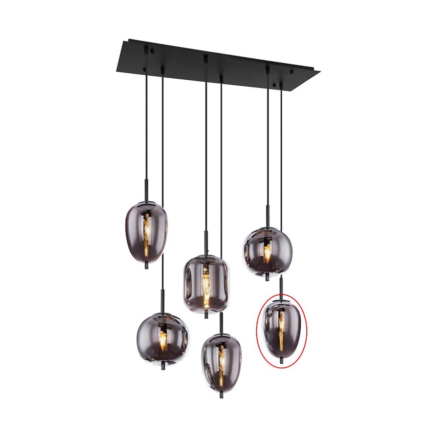 Globo - Vetro di ricambio per lampadario BLACKY E14, nero, Ø 15,8 cm