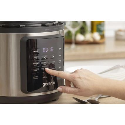 GORENJE GMC6SBK - Pentola elettrica multifunzione 6 l 8 in 1 1000W/230V acciaio inox