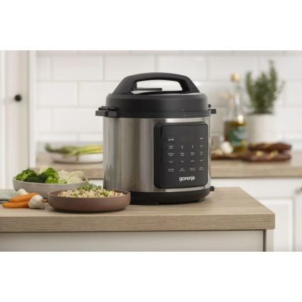GORENJE GMC6SBK - Pentola elettrica multifunzione 6 l 8 in 1 1000W/230V acciaio inox