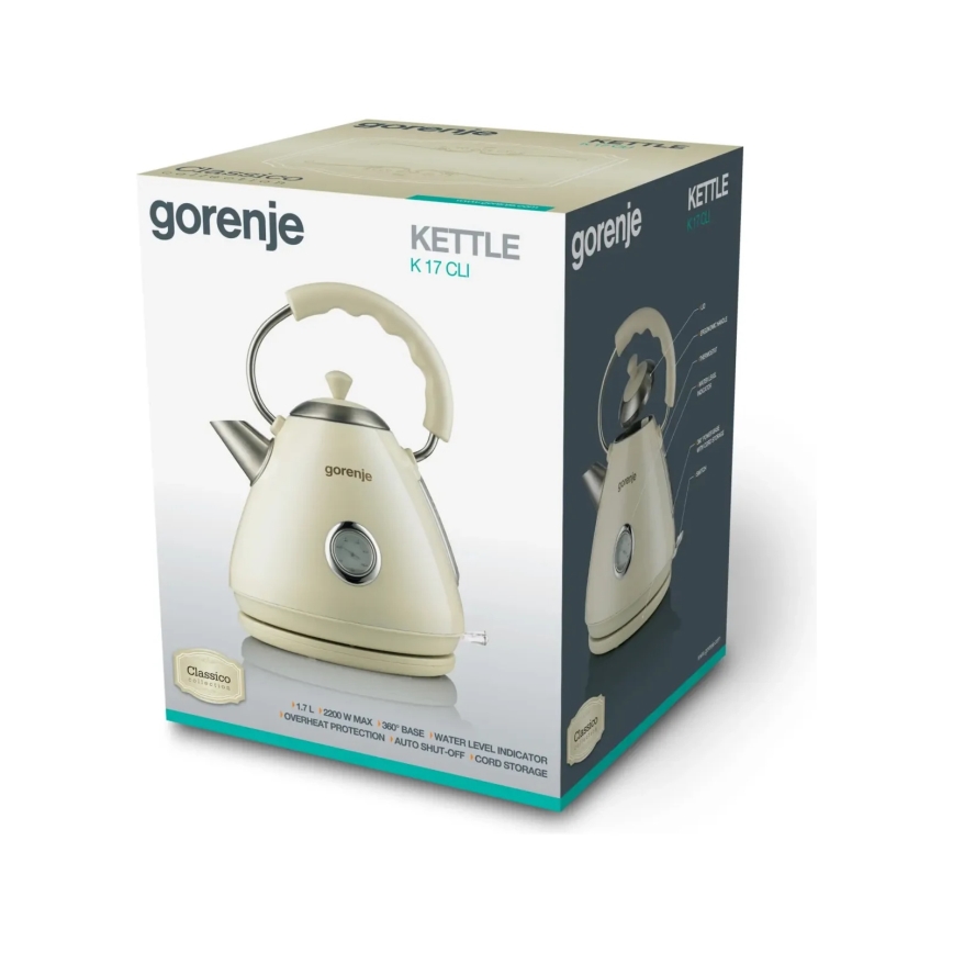 GORENJE K17CLI - Bollitore elettrico 1,7 l 2200W/230V beige