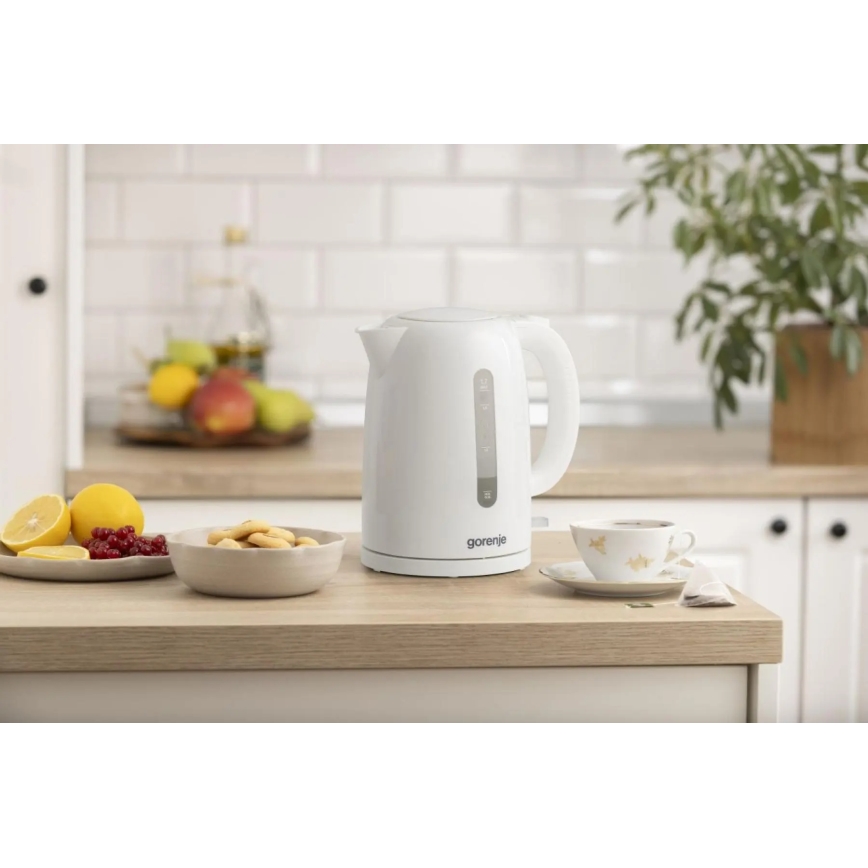 GORENJE K17W - Bollitore elettrico 1,7 l, 2200 W/230 V, bianco