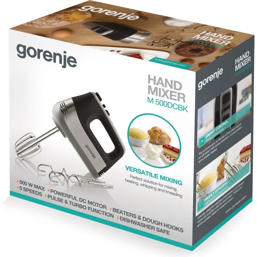 GORENJE M500DCBK - Sbattitore a mano 500W/230V nero/grigio