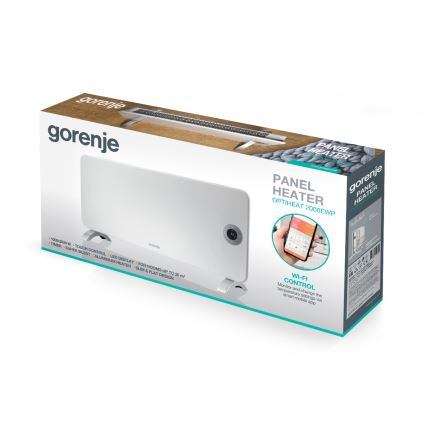 GORENJE OPTIHEAT 2000EWP - Riscaldatore/convettore elettrico intelligente 2000W IP44 Wi‑Fi bianco
